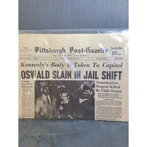 Pittsburgh Post-Gazette November 25 1963 John F Kennedy Assassination Reissue